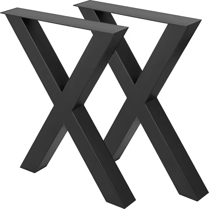 SucceBuy Patas de mesa de metal, Patas de mesa negras Patas de mesa de acero premium con estilo X-frame Patas de banco de acero Patas de mesa estilo campestre - 1