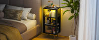 Rcynview Mesa de noche LED Madera Forma rectangular Almacenamiento Iluminable en 16 colores - details 6
