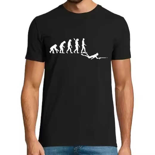 evolución de la pesca submarina,Camiseta de Pádel Divertido, ropa para exteriores - 1