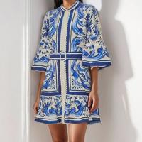 Vestido largo medio informal holgado con estampado de temperamento para mujer, nueva moda de primavera - details 6