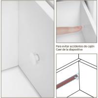 Armario de Baño de Madera Ajustable con Cajón y Estante Diseño de Doble Puerta para Sala de Estar Entrada Blanca Almacenamiento de Cocina Multiusos - details 24
