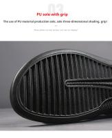 Sandalias planas de cuero para hombre con correa ajustable de doble propósito, cómodas sandalias de playa antideslizantes con punta abierta - details 7