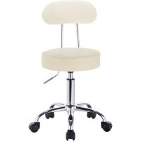 Trabajo de 1 Pieza Giratorio Taburete de Silla giratoria Silla de Oficina con Respaldo de Altura Regulable en Crema - details 3