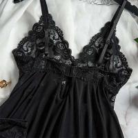 camisón, vestido de noche para mujer, conjunto de cuello, escote en V profundo y ropa interior, lencería con volantes ENCE, pijamas - details 6