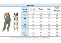 Mono informal de verano sin mangas con pernera ancha para mujer, pantalones de color liso con peto, mono culotte con bolsillos - details 0