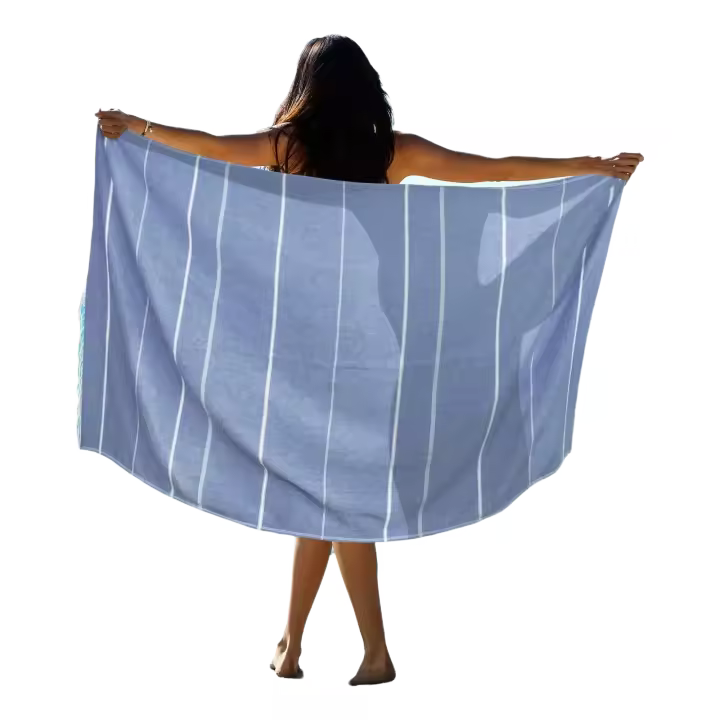 Toalla ligera turca de gran tamaño, 100% algodón, sin arena, absorbente, manta de playa de secado rápido, toallas de baño grandes para piscina - 1