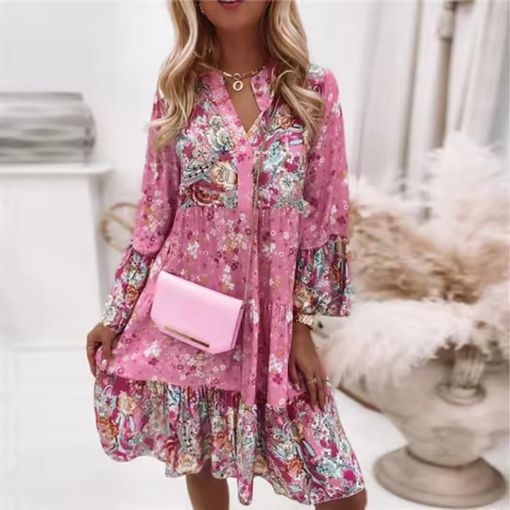 Primavera/Verano 2025, nueva falda de empalme con flores para mujer, minivestido en capas. - 1