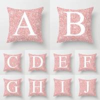 Cojín de sofá con letras brillantes de color rosa de 45x45 cm con almohada de respaldo central - details 0