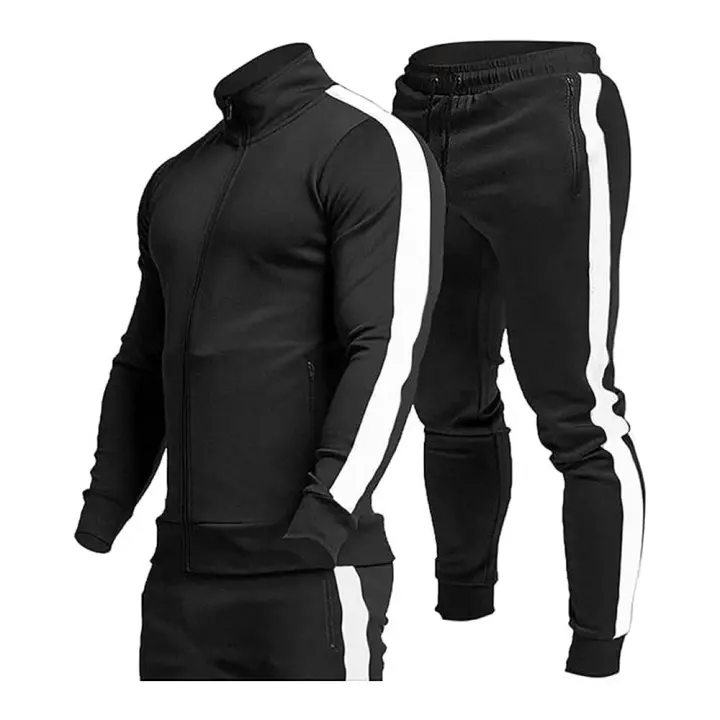 Men's Casual Active Tracksuits Full Zip Sports Jogging Suits Sets Athletic Running 2 Piece Sweatsuits with Zip Pockets,Comfort Fit Tracksuit - 1