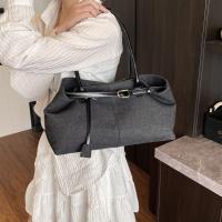 Bolso de hombro vaquero con cierre de cerrojo Simple, bolso elegante Vintage de gran capacidad para axila, bolso de mano informal de PU elegante para mujer - details 6
