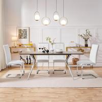 2PCS Sillas de Comedor Giratorias Sillas de Cocina con Respaldo Alto Patas Metálicas Diseño Moderno para Salón Oficina Dormitorio Blanco - details 24