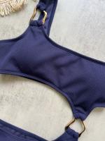 Traje de Baño de Una Pieza de Corte Alto Traje de Baño Liso de Hombro Único para Mujeres - details 9