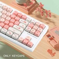 NEW PBT Sakura Theme MOA Profile EN JP Korean Keycaps for Cherry Gateron MX Switches nical Keyboards - details 0