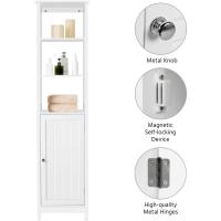 Mueble Auxiliar de Baño 40x32x160cm Armario Baño y Estrecho con 3 Estantes Abiertos Estanteria Estrecha Blanco - details 4