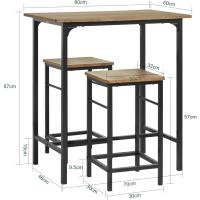 Juego de Mesa Comedor Conjunto de Mesa Alta de Bar con 4 Taburetes y 1 Mesa Gris - details 32