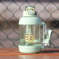 Taza de agua deportiva a escala de gran capacidad, botella de agua para Fitness con escala transparente, a prueba de fugas, 1500/1750ml - details 10