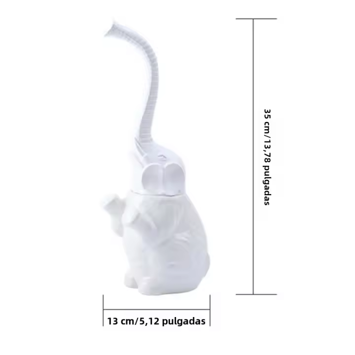 Juego De Cepillo Y Porta Para Inodoro Creativo De Cerámica Con Mango De Plástico En Forma De Elefante Blanco Para Baño Y Lavabo - 1