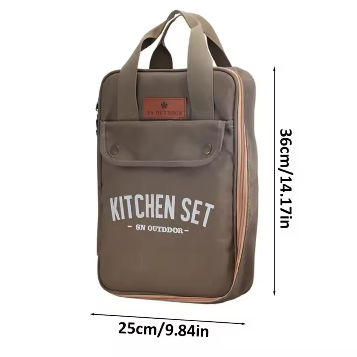Juego de utensilios de cocina para acampada, utensilios de cocina portátiles con tenedores, 8 piezas - 1