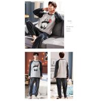 Pijama Caliente Para Hombre Otoño Invierno Coral polar Manga Larga Tejido Suave Confor Para Dormir Ropa Casera Joven - details 4