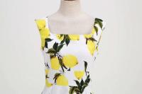 Vintage Spaghetti Straps ral Print Holiday Sin mangas Años 50 Fiesta en la playa Estilo Hepburn Verano Swing Flare Tea Vestido casual - details 5