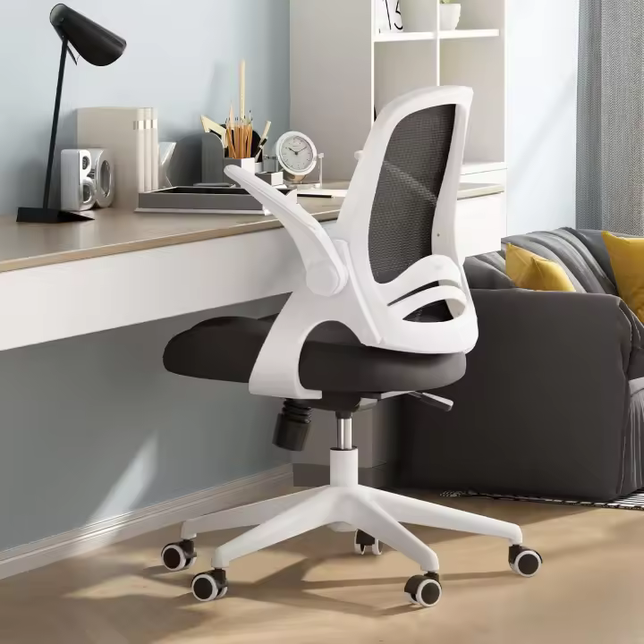 Silla de Oficina Ergonómica de Malla Transpirable Plegable con Soporte de Brazo Giratorio de 360° - 1
