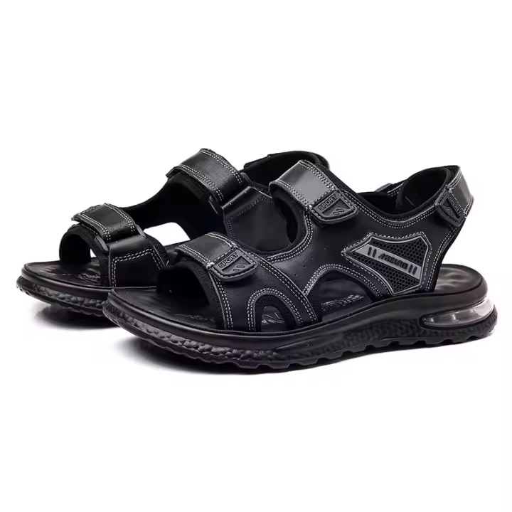 Sandalias de los hombres de los deportes de verano zapatos casuales de playa de los hombres de conducción de cuero cojín de aire antideslizante al aire libre zapatillas frescas tendencia - 1