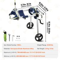 VEVOR-silla de ruedas para perro con 2 ruedas para patas traseras, silla de ruedas para mascotas, ligera y ajustable, ayuda en la curación, carrito para perros/silla de ruedas - details 6