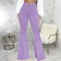 Pantalones acampanados de mezclilla elástica ajustados a la cintura HSF99 Fashion - details 35