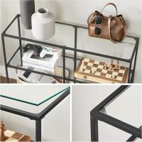Mueble de Vidrio Templado de 3 Niveles Marco de Metal Morna para Pasillo Salón Dormitorio - details 3
