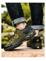 Zapatos de senderismo para hombre, botas de montaña al aire libre, zapatillas de suela gruesa, zapatos de Trekking con cordones a la moda - details 13