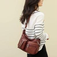 Bolso cruzado de cuero suave para mujer, bolsa de hombro impermeable con múltiples bolsillos - details 2