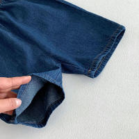 Trajes de mezclilla para niños y niñas, Top de manga corta azul y pantalones cortos, ropa de moda de verano - details 6