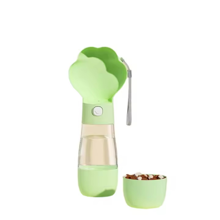 Botella de agua portátil para cachorros, cuencos de plástico a prueba de fugas para beber para perros, botella de agua y comida extraíble multifuncional para caminar - 1