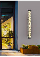 Luz LED de pared larga impermeable IP65, accesorios de iluminación para porche al aire libre, candelabros de Nido de Pájaro antioxidantes para jardines, terrazas y garaje, color negro - details 4