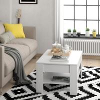 Mesa de centro, mesa central, mesa de sofá, madera ecológica, diseño moderno, estilo nórdico, medidas: 92,2 x 65 cm - details 4