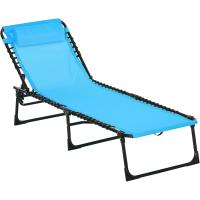 Silla Reclinable de Jardín con Sistema de Cordones para Exterior Marco Acero 197x58x30 cm Crema - details 18