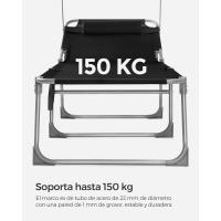Silla de Sentado al Aire Libre Ajustable Plegable, 193 x 53 x 29 cm, Capacidad de 150 kg, con Parasol, reposacabezas, Respaldo - details 32