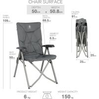 Silla de Camping Plegable Capacidad de 150 kg Respaldo Alto tamaño pequeño Plegable Silla de jardín Acolchada de Lujo con 4 Posiciones, Silla de Pesca Ajustable para balcón - details 16