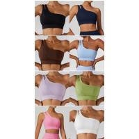 Sujetador deportivo de hombro con diseño hueco asimétrico, sujetador de Yoga, Top deportivo de alto soporte, ropa deportiva para mujer - details 1