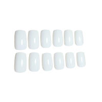Uñas postizas cuadradas blancas con diamantes de imitación, puntas de uñas artificiales cuadradas, decoración DIY - details 7