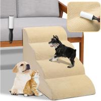 Suministros para Mascotas BAKI Escaleras Acolchadas de Alta Densidad con Cubierta de Tela Perforada Desmontable Rampe para Gatos y Perros Mayores (Marrón) - details 1