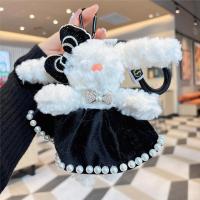 Nuevo Conjunto bonito de pareja, llavero de muñeco de peluche de conejo de orejas caídas y oso Sherry - details 10