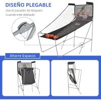 Juego de Baloncesto Plegable y Portátil con Cuentador Electrónico 4 Pelotas, Soporte de Acero, Negro y Blanco 205x110x205cm - details 5