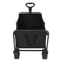 Carretilla Plegable Capacidad de Carga de 115 kg, Neumáticos Extra Anchos, Carretilla Todo Terreno con Frenos, Bolso Ajustable, Carro de Camping para Picnic en la Playa, Camping, Compras (Negro) - details 3