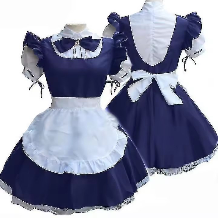 Vestido de Cosplay con Lazo Color Sólido, Manga Volante, Falda de Encaje para Niñas y Mujeres - 1