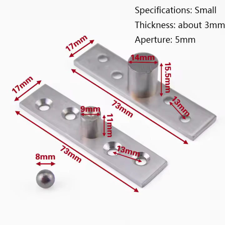 Bisagra Invisible de acero inoxidable con rotación de 360 grados, para muebles, cielo y tierra, 1 unidad por juego - 1