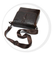 Bolso crossbody de moda para hombres hecho de cuero genuino, bolso flip crossbody para hombres, bolso de hombro casual para hombres - details 5
