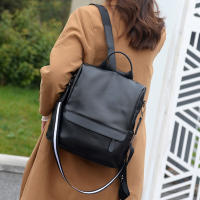 Mochila Retro de cuero PU para mujer, bolso de hombro portátil con cremallera antirrobo para viajes al aire libre - details 1