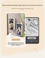 Organizador de cosméticos premium con soporte de pared giratorio de gran capacidad y tapa - details 3