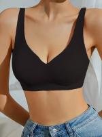 Sujetador sin aros sólido sin costuras, sujetador íntimo cómodo y transpirable, lencería y ropa interior para mujer - details 9